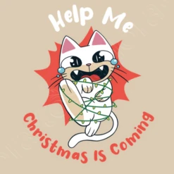 Aidez Noël Arrive Chat De Dessin Animé