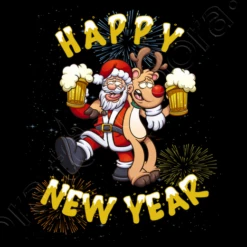 Bonne Année Père Noël Avec Rudolf