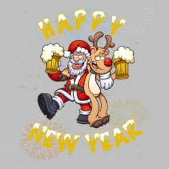 Bonne Année Père Noël Avec Rudolf