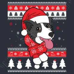 Border Collie Ugly Chien De Noël -T-Shirt Soldes Boutique border collie ugly chien de nol i141385108391214138513d1083912w520b2B3039m1