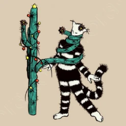 Cactus De Noël Câlins Chat Mignon