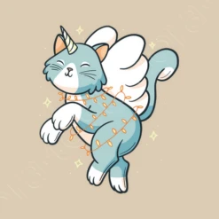 Chat Licorne Dans Les Lumières De Noël