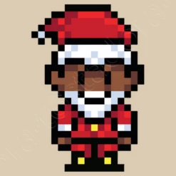 Figurine De Père Noël En Pixels