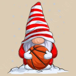 Gnome De Noël Avec Ballon De Basket