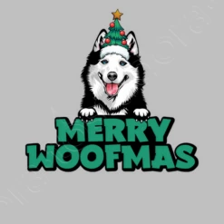 Joyeux Woofmas Drôle Chien Husky Noël