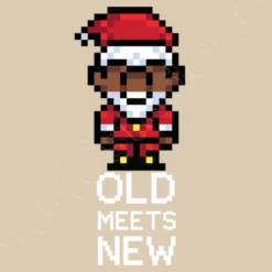Pixel Père Noël Figure Vieux Rencontre